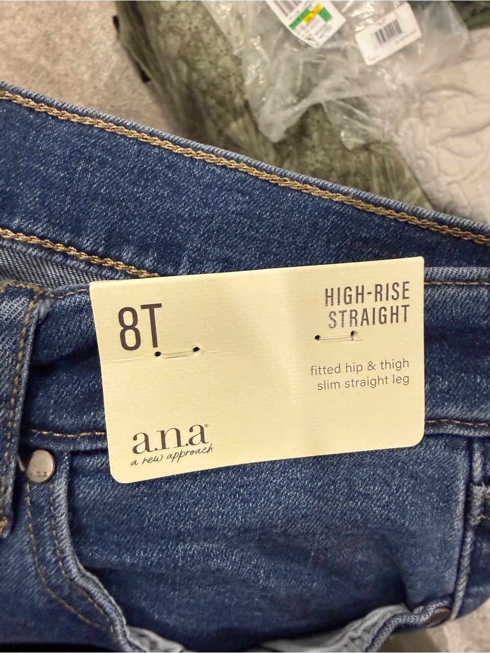 a.n.a High-Rise Straight Jeans — Dark Blue